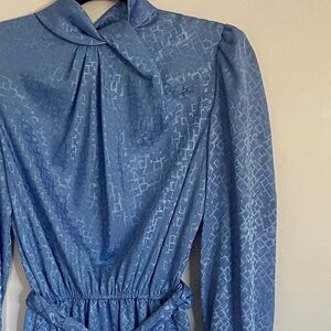 VINTAGE Hal Ferman Sky Blue Long Sleeve Dress